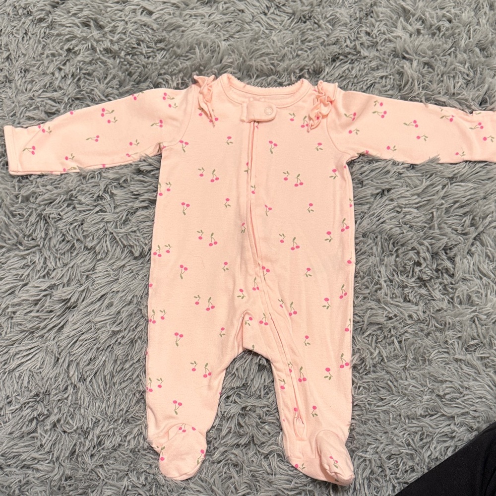Charming Pink Cherry Blossom Kids Footie